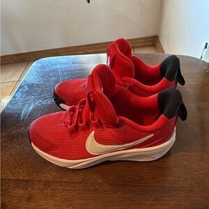 Nike Kids Red and Black Sneakers with White Accents
